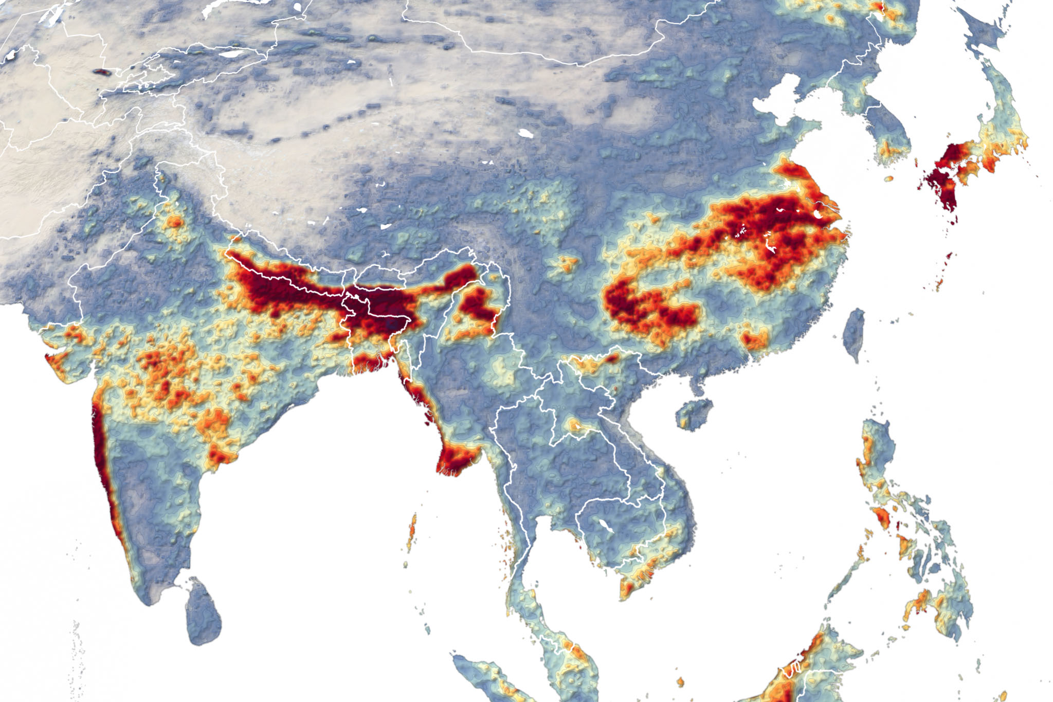 Excessive monsoon rainfall captured by NASA Earth Observatory across South and East Asia in July 2020